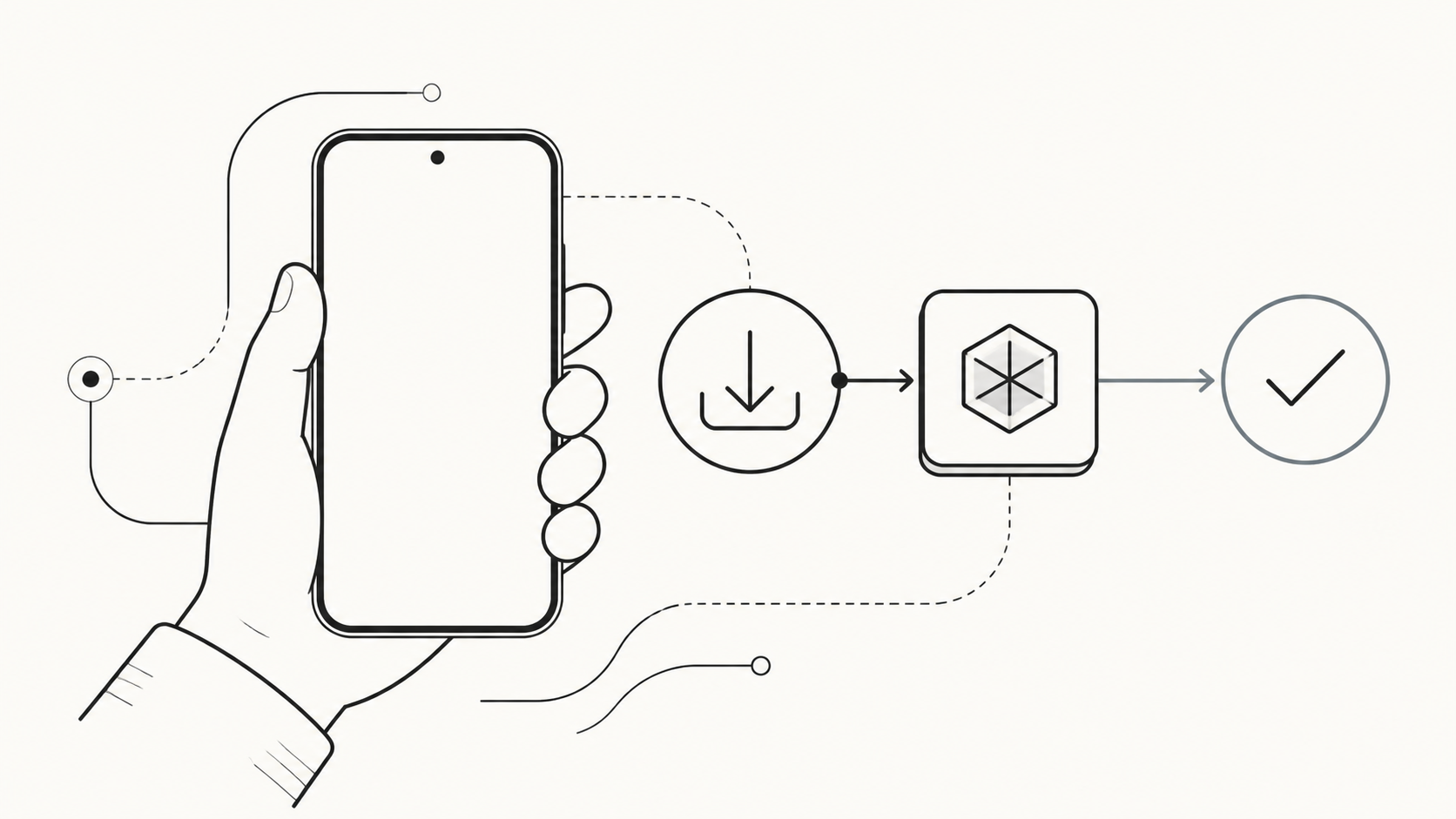 Иллюстрация установки приложения Happ на Android-смартфон